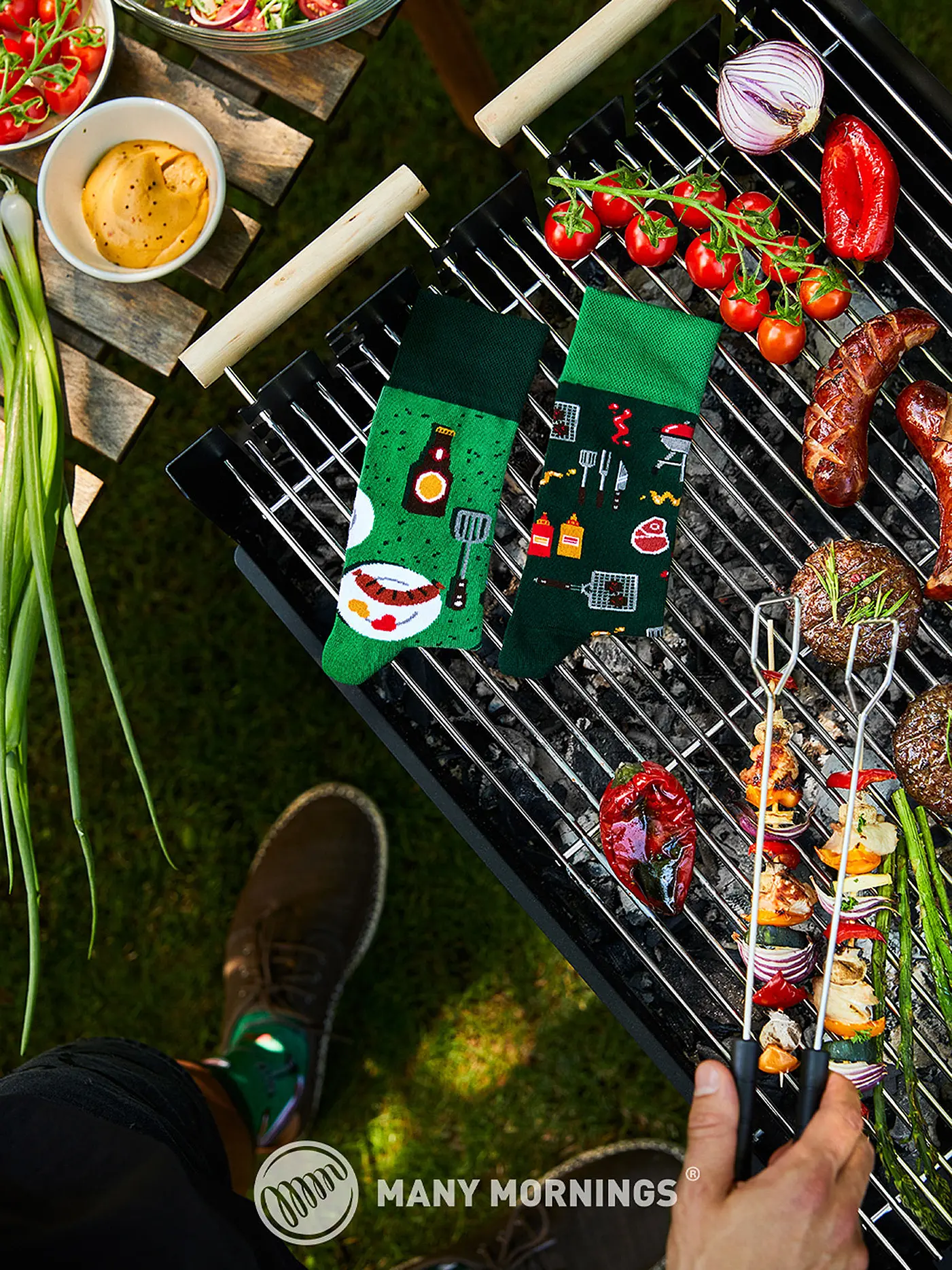 MANY MORNINGS | Herren Socken BBQ grün | 